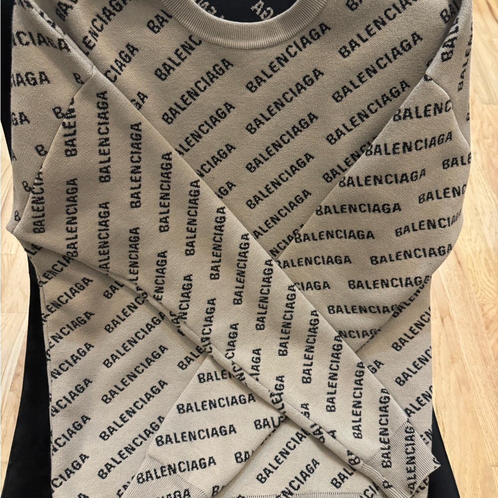 Balenciaga Tan Logo Knitwear